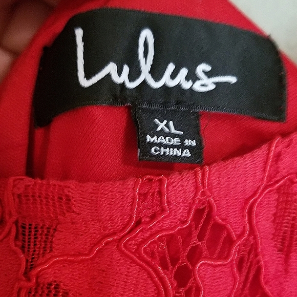 NWT Lulu's Red Lace Mini Dress - Picture 6 of 8
